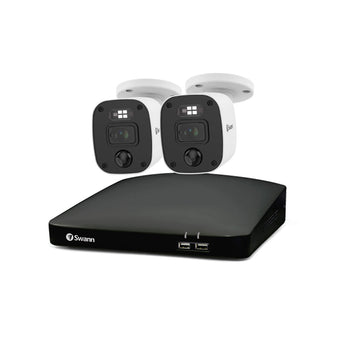 compare product Swann 1080p 64GB 4-Channel Wired DVR CCTV Kit with 2 Bullet Cameras