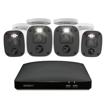 compare product Swann 2K 256GB 8-Channel Wired DVR CCTV Kit with 4 Bullet Cameras