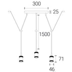 4lite Decorative 3 Light Circular Ceiling Pendant