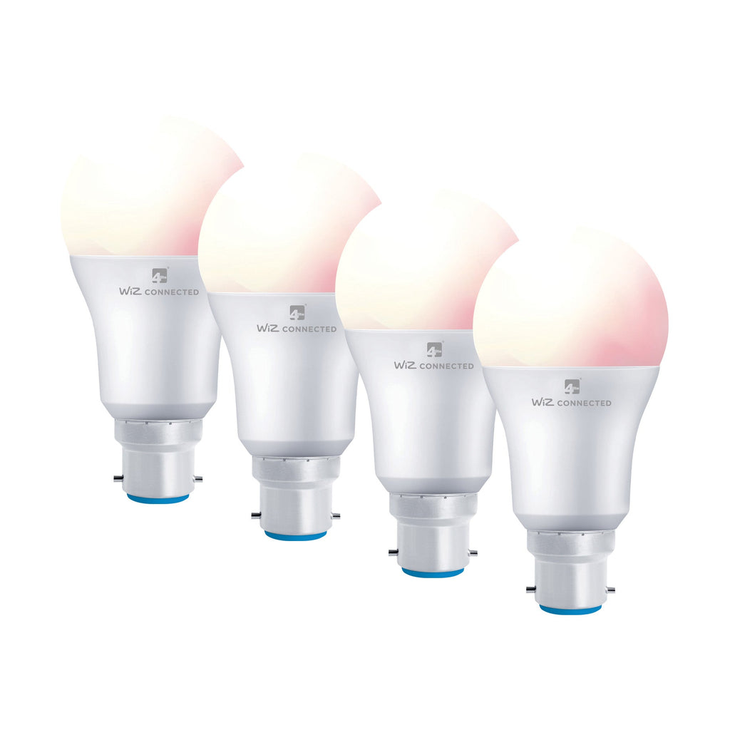 4lite WiZ Connected A60 Dimmable Multicolour WiFi LED Smart Bulb - B22 Bayonet