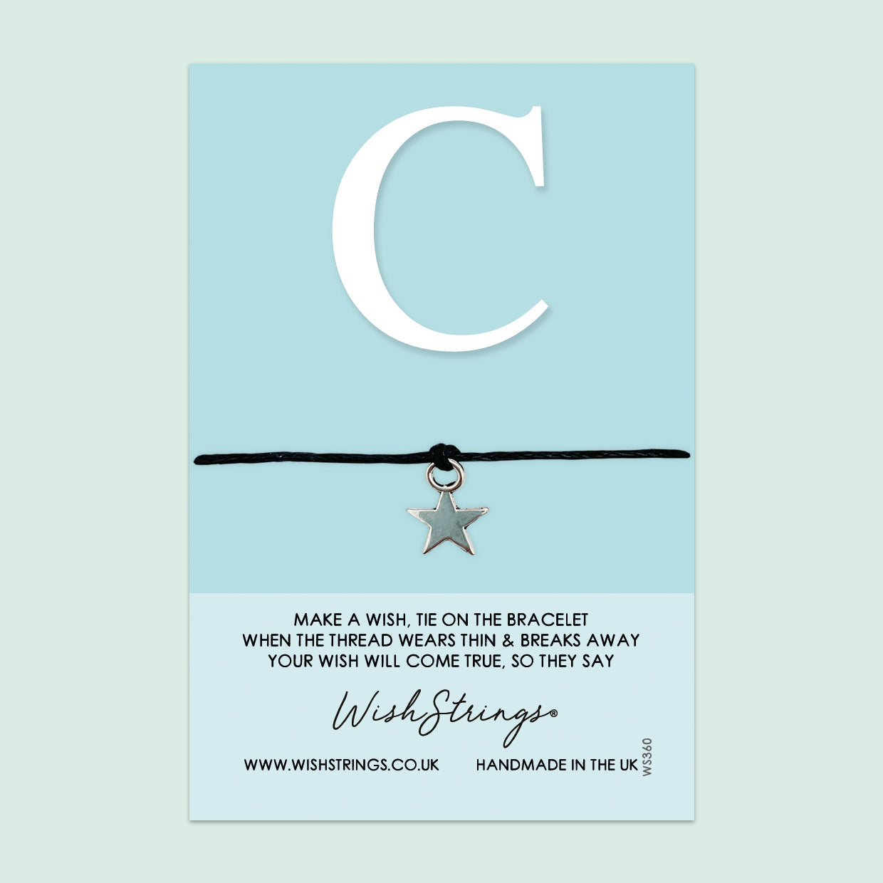 SALE - Letter C Wish Bracelet – Personalized Initial Jewelry Gift | Birthday Card Included