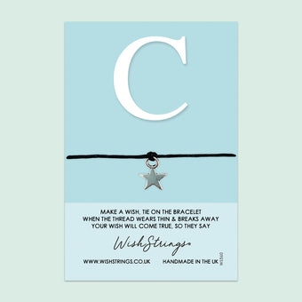 compare product SALE - Letter C Wish Bracelet – Personalized Initial Jewelry Gift | Birthday Card Included